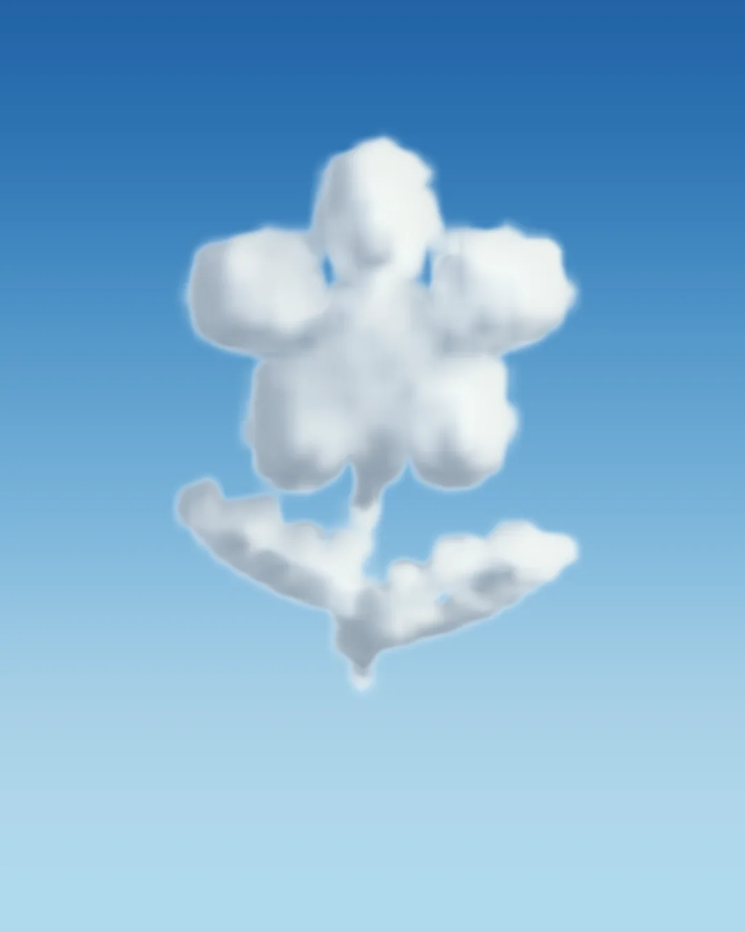 Flower painted with cloud brushes