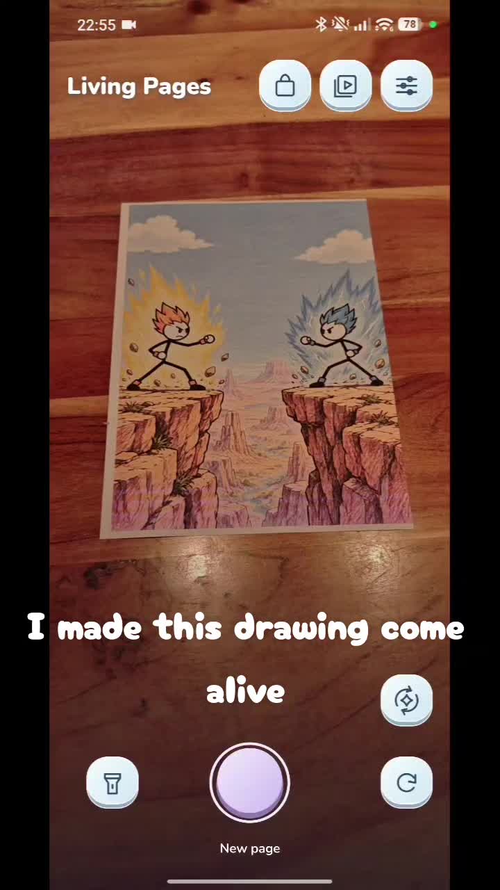 Published Living Pages preview of a drawing revealed on paper