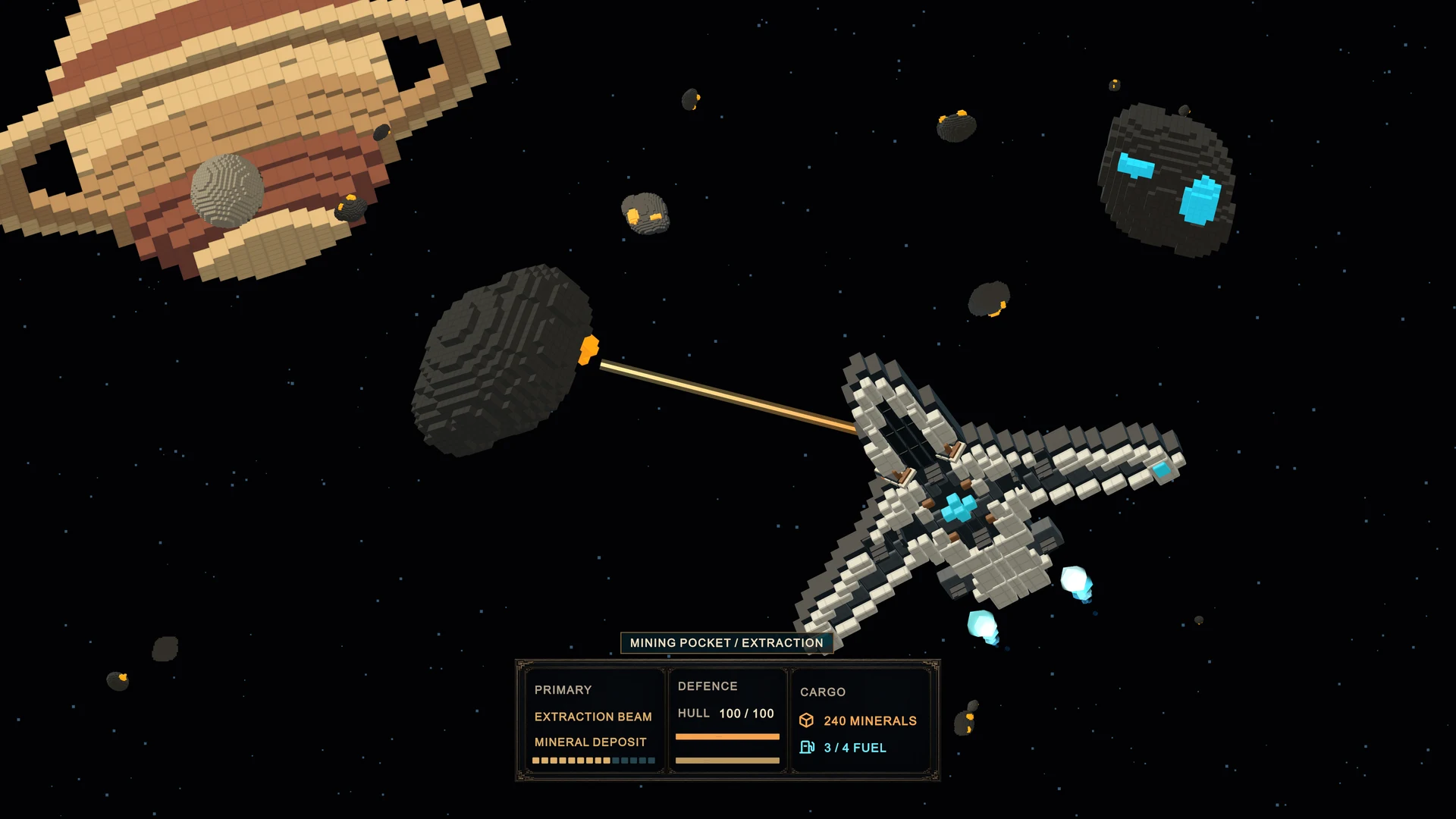 Asteroid extraction composition with mineral and fuel cargo telemetry